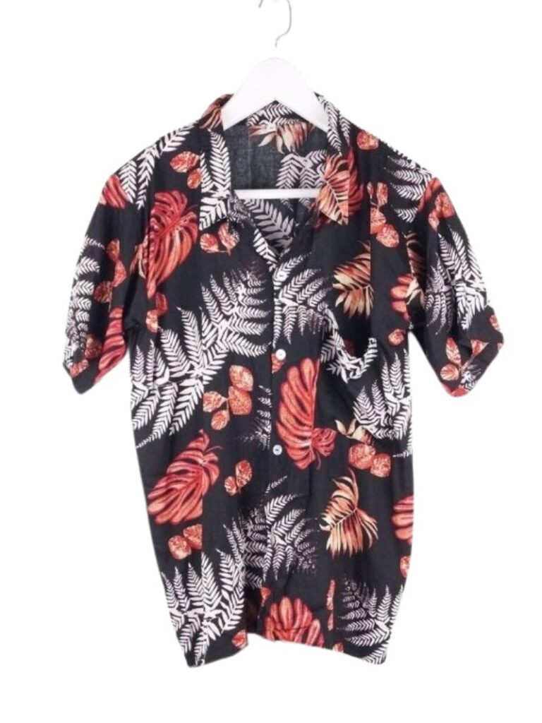 Camisa palmeras negra